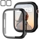 thumbnail image 1 of 2 Pack Case with Tempered Glass Screen Protector for Apple Watch Series 8 Series 7 41mm, Slim Guard Bumper Full Hard PC Protective Cover HD Ultra-Thin Cover for iWatch 8 7 41mm Accessories,Black, 1 of 5