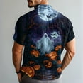 thumbnail image 5 of JGNGSHN Halloween Costumes for Men Short Sleeve Button Up Hawaiian Holiday Shirts Colorful Funny Pumpkins Skull Print Tees Thanksgiving Shirt, 5 of 8