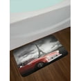 thumbnail image 2 of Paris Bath Mat, Fancy Vintage Car with Tour Eiffel in Cold Cloudy Day Romantic Theme Retro Style Art, Non-Slip Plush Mat Bathroom Kitchen Laundry Room Decor, 29.5 X 17.5 Inches, Grey Red, Ambesonne, 2 of 2