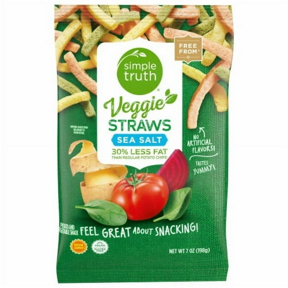 Simple Truth Sea Salt Veggie Straws Chips 7 OZ