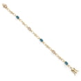 thumbnail image 2 of 18K Yellow Gold Plated Silver Peach Morganite and London Blue Topaz and Round White Lab Grown Diamond Tennis Bracelet for Women (3.34 Cttw, Gemstone Birthstone, Oval 6X4MM, 7.25 inches), 2 of 4