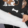 thumbnail image 3 of Oversized Wearable Blanket Hoodie,Basset Hounds with Bones and Presents Sherpa Blanket Hoodie with Super Pockets,Super Warm Fuzzy Pullover for Women & Men, 3 of 6