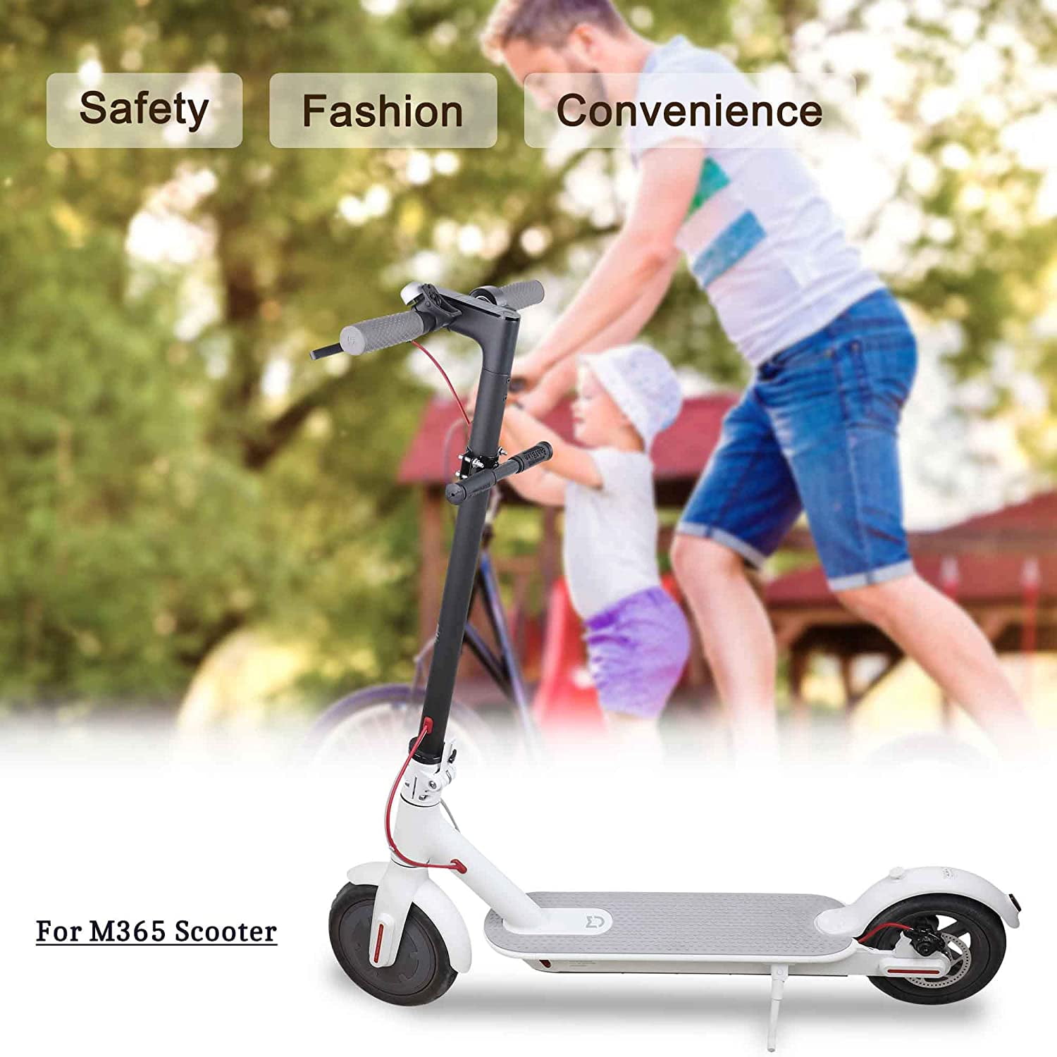 for Xiaomi M365 Electric Scooters or Other Electric Skateboards—Black Electric Skate Board Handle Grip Bar Adjustable Safe Holder Kids Handrail Electric Scooter Child Handrail Stainless Steel+Rubber