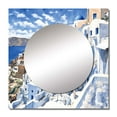 thumbnail image 2 of Designart "Odyssey in Santorini I" Greece Square Mirror Wall Decor Country - Large White Square Bathroom Mirror - Square Printed Wall Mirror Art, 2 of 5