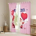 thumbnail image 3 of Feelyou Valentine's Day Gnome Black Out Curtains, Love Heart Balloon Curtains Pack of 2 (42x63 Each), Teens Kids Girls Women Bedroom Curtains, Blackout Curtains Bedroom Decor, 3 of 6