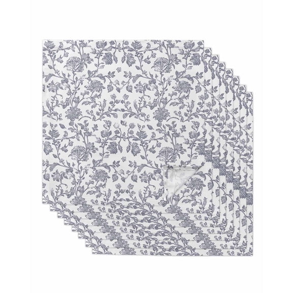 Hokiten Kitchen Dinner Napkins Set of 8 Haze Blue Flower Cloth Napkins Reusable Washable Table Napkins for Weddings Cocktail Parties Holiday Table Decor 20x20 Inch