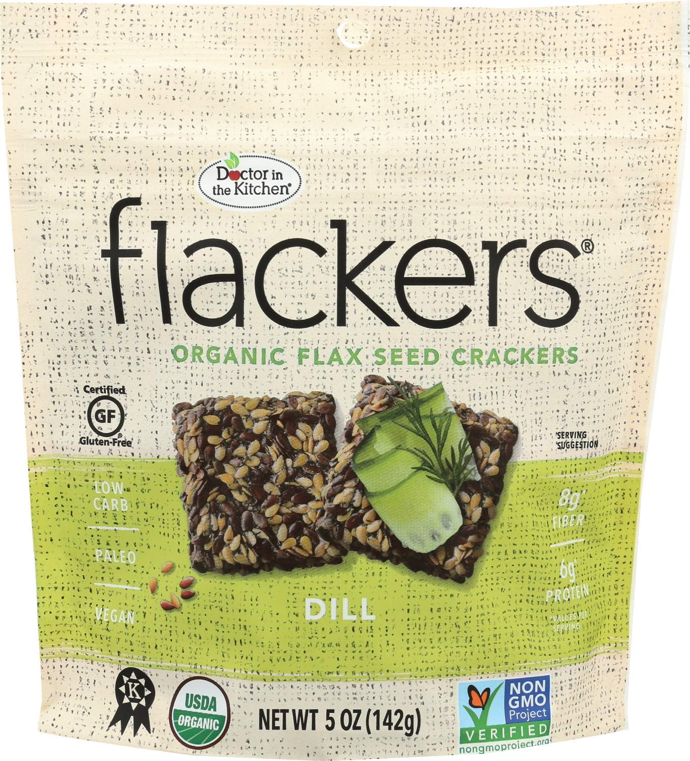 Flackers Organic Flax Seed Crackers, Dill Flaxseed, 5Ounce Walmart