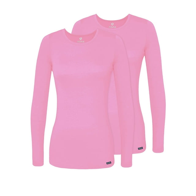 Adar sous-Couches pour Femmes, Lot de 2 - T-Shirt de sous-Couche à Manches Longues Confortable