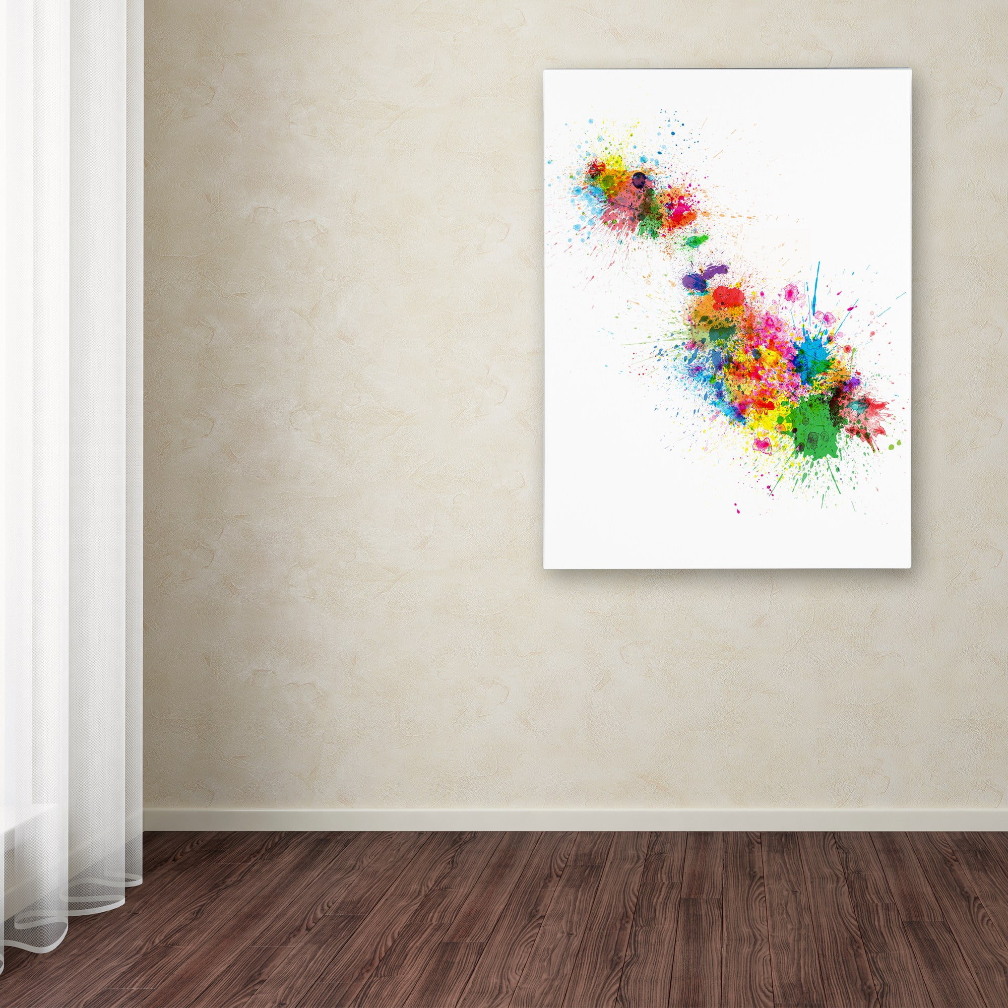 Trademark Fine Art "Malta Map Paint Splashes" Canvas Art by Michael Tompsett