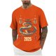 thumbnail image 1 of Mens Camisas de Manga Corta Impresión Casual Deportes Cuello Redondo Blusa, Poliéster Ligero para la Primavera Verano Al Aire Libre Uso Diario, 1 of 7