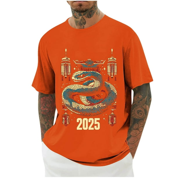 Mens Camisas de Manga Corta Impresión Casual Deportes Cuello Redondo Blusa, Poliéster Ligero para la Primavera Verano Al Aire Libre Uso Diario