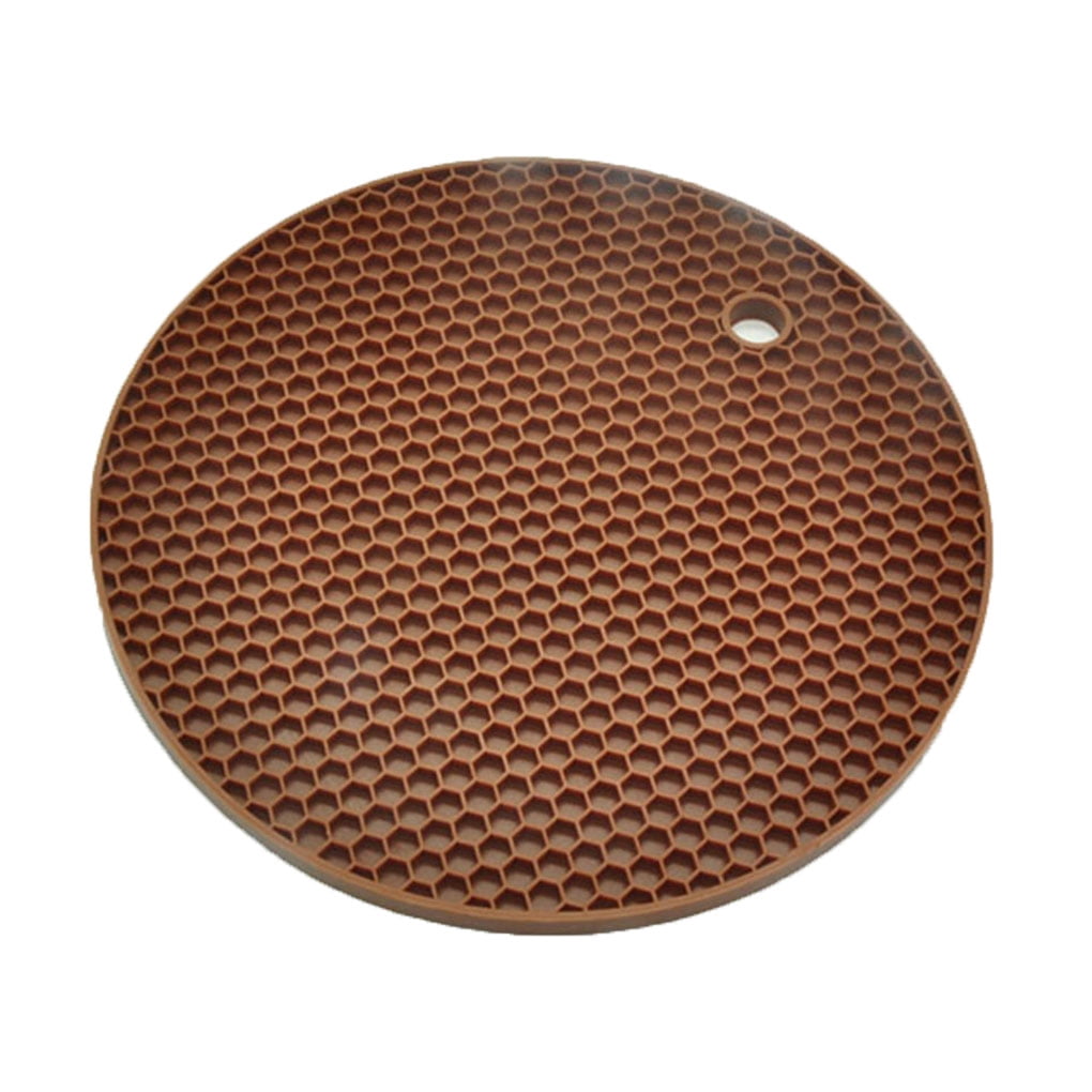 2Pack Rubber NonSlip Heat Resistant Mat Colorful Round Coaster Cushion