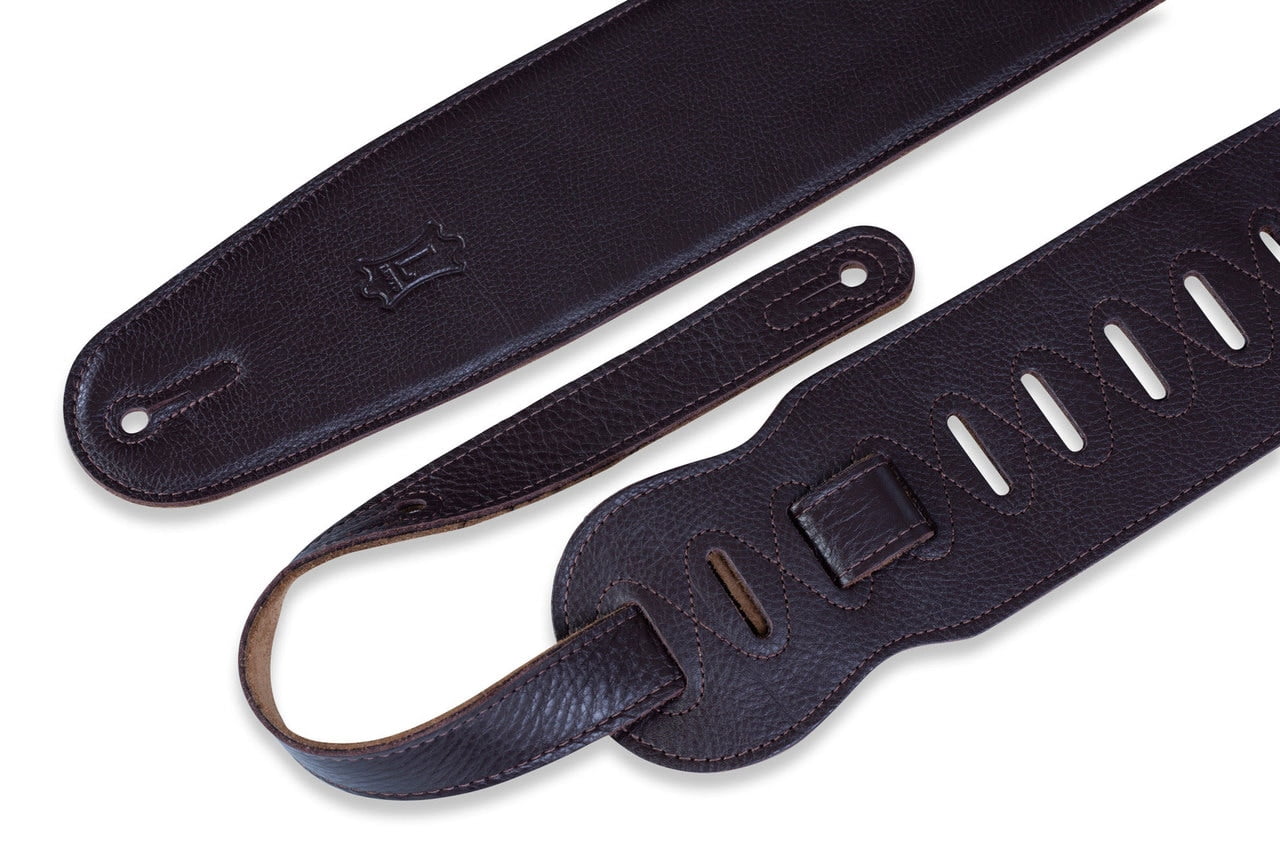 Levy's Italian Glove Leather Guitar Strap Dark Brown 3 1/2 In
