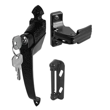 Prime-Line 1-3/4 in., Black, Colonial Push Button Lock with Key