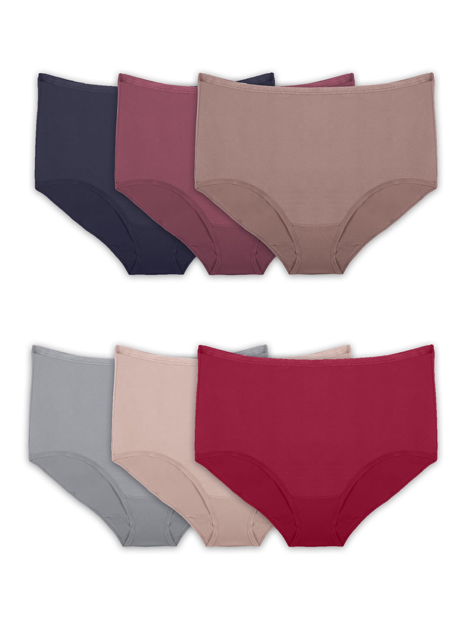 Fruit of the Loom Women's Microfiber Brief Underwear, 6 Pack, Sizes M-3XL