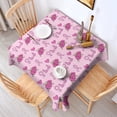 thumbnail image 2 of Pink Breast Cancer and Pioneer Flower Square Tablecloth,Waterproof Square Table Cover,Wipeable Spillproof Washable Table Cover for Home Kitchen Party Decor 52"x52"(132x132cm), 2 of 6
