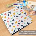 thumbnail image 4 of FORMRS 3 Ring Photo Album 4"x6" Self Adhesive Large Capacity PU Leather Cover, White Minimalist Triangles, 4 of 8