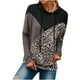 thumbnail image 1 of Moda mujer casual manga larga con capucha leopardo patchwork señoras tops sudaderas Fridja  hkj4895, 1 of 6