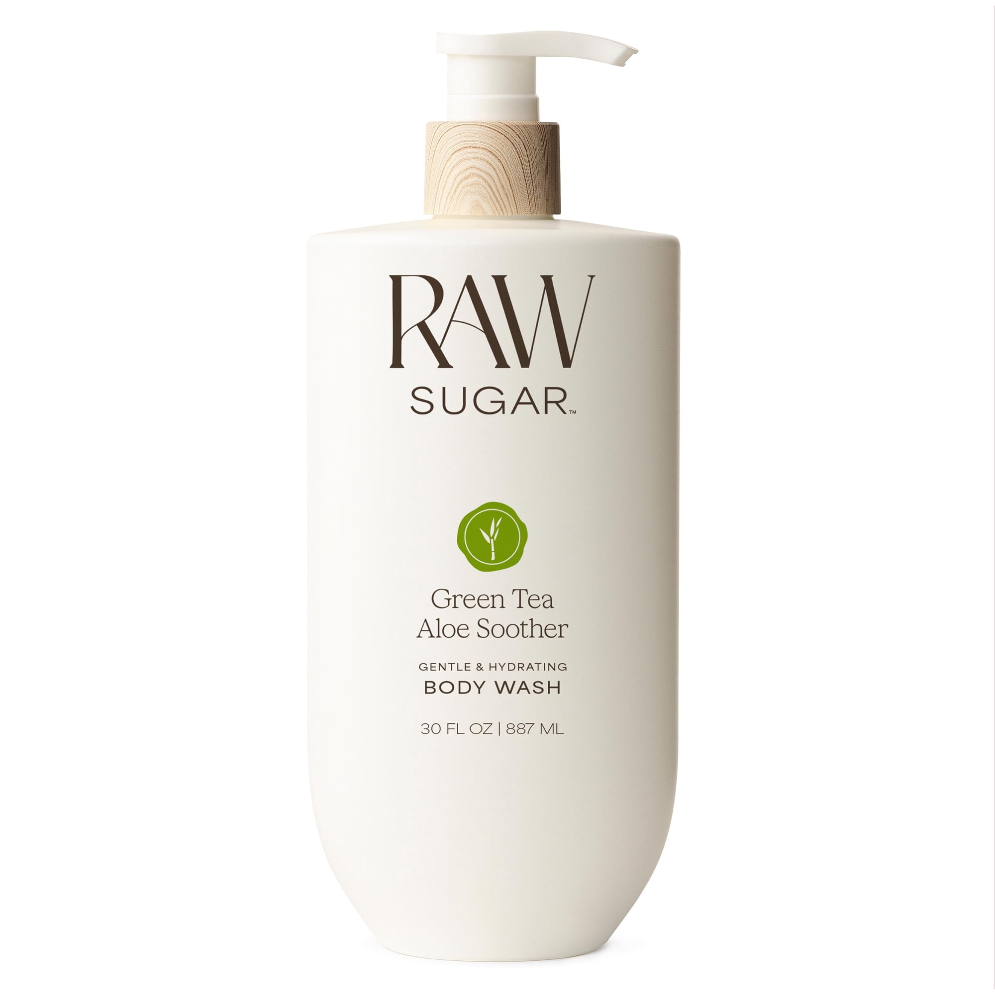 Raw Sugar Green Tea Aloe Soother Gentle & Hydrating Clean Body Wash, 30 fl oz