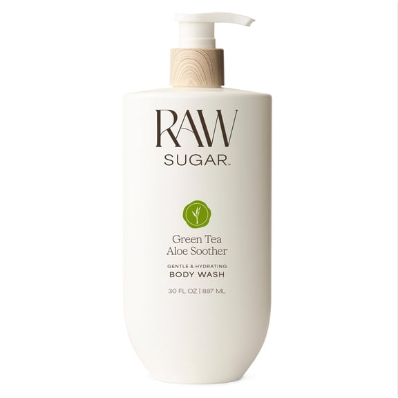 Raw Sugar Green Tea Aloe Soother Gentle & Hydrating Clean Body Wash, 30 fl oz