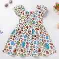 thumbnail image 5 of OBEEII Back to School Dresses for Kids Girls School Clothes Puff Short Sleeve Ruffle First Day of School Outfits Birthday Party Causal Dresses Photo Shoots, 5 of 12