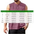 thumbnail image 4 of TAGOLD Mens Summer V-Neck Tank Top Solid Color Button Pocket Summer Casual Top, 4 of 5