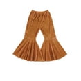 thumbnail image 1 of Emmababy Baby Girl Kids Bell Bottom Flare Pants Velvet Ruffle Leggings, 1 of 5