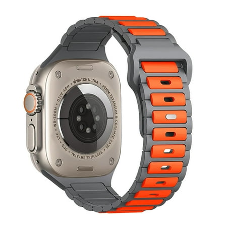 Dual Color Band for Apple Watch 46mm, Soft Silicone Sport Band for Women Men Adjustable Dustproof Waterproof Wristband for Apple Watch Series 10 46mm, C