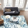 thumbnail image 3 of Area Rugs Indoor Non-Slip Rectangle Rug 2.7x5 Ft Abstract Tree Classic Blue Leaf Plant Watercolor Rug Rubber Backing Floor Mats Non Shedding Home Decor Carpet for Entryway Living Room, 3 of 8