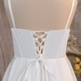 thumbnail image 3 of JAJAHO Girls Satin Dresses Flower Girl Dress Spaghetti Strap Puffy Maxi Ball Gown Wedding Party Prom Wear For Kids 8-13Y, 3 of 7