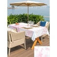 thumbnail image 4 of Outdoor Tablecloth with Umbrella Hole and Zipper, Coastal Pink Rectangle Table Cloth 54x80 Inch Waterproof Tablecloth, Ocean Coral Starfish Jellyfish Seahorse Picnic Table Cover for Patio Camping, 4 of 7