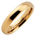thumbnail image 3 of Gold Plated 4mm Polished Tungsten Carbide Wedding Ring Classic Half Dome Band Size 7, 3 of 8