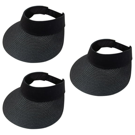 3 Pcs Summer Sun Hat Hats Has Visor Straw Beach for Women Womens Woven Folding Miss