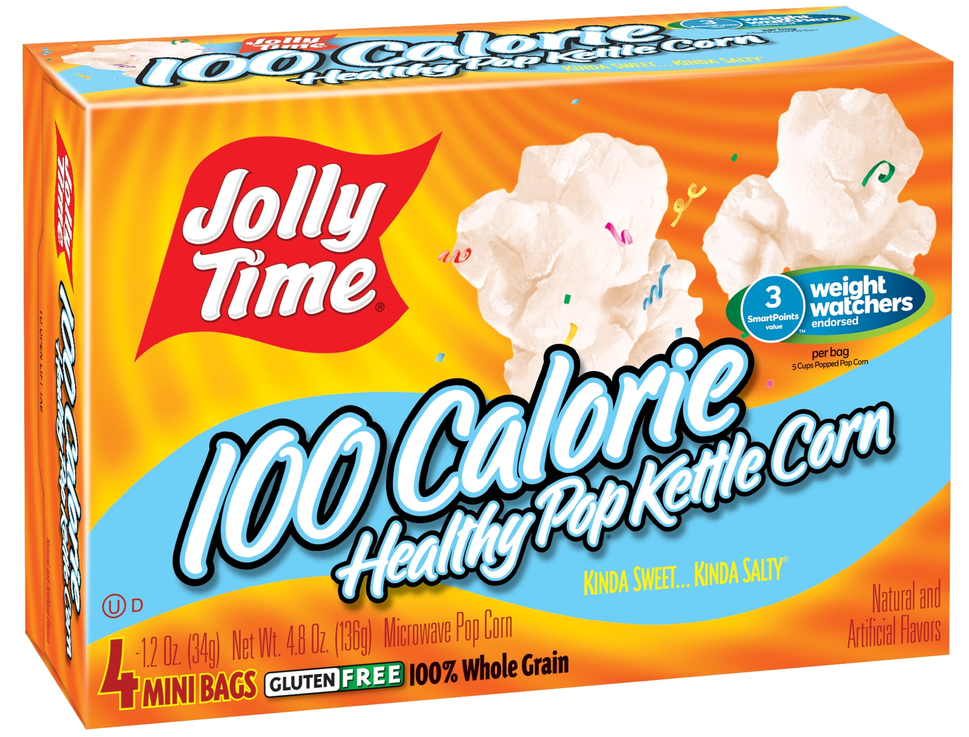 (4 Pack) JOLLY TIME 100 Calorie Healthy Pop Kettle Corn Microwave