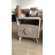 thumbnail image 4 of Moderno fluted night stand - wood bedside mesa con estación de carga, cajones, y almacenamiento estante para sala de estar y dormitorio, 4 of 4