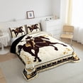 thumbnail image 3 of Homewish Western Cowboy Full Size Comforter Sets 3-Piece for Female Men Adults,Exotic Style Bedding Comforter Set,Southwestern Theme Lightweight Bedding Sets,Ultra Soft Home Decor,Reversible, 3 of 8