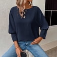 thumbnail image 6 of Ruimatai Women's Loose Casual T-Shirt 3/4 Sleeve Solid Color Round Neck Top Comfortable Stretchy Soft Breathable Summer Blouse, 6 of 6