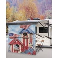 thumbnail image 5 of 4th of July RV Awning Sun Shade Screen 9'X7' Bird American Flag Mesh Sunscreen Floral Red Blue House Awning Shade Screen with Zipper UV Blocker Completed Kits Outdoor Canopy for RV Motorhome Camper, 5 of 7