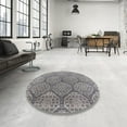 thumbnail image 4 of Ahgly Company Machine Washable Indoor Rectangle Industrial Modern Silver Pink Area Rugs, 5' x 7', 4 of 7