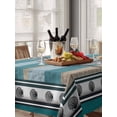 thumbnail image 6 of Blue Beige Anchor Table Cloth, Waterproof Tablecloth for Rectangle Tables, Nautical Summer Beach Coastal Ocean Reusable Washable Fabric Table Cover for Restaurant Kitchen Dining Tables 52"x70", 6 of 9