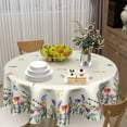 thumbnail image 6 of Spring Summer Floral Tablecloth Round 60 Inch,Colorful Wildflower Leaf Butterfly Polyester Circle Table Cloth Wrinkle Stain Resistant Washable Table Cover for Kitchen Dining Room Party Picnic, 6 of 6
