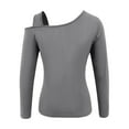 thumbnail image 5 of Scyoekwg Womens Fall Tops Long Sleeve Going Out Top Solid Color Casual Cutout Tops Comfy Slim Fit Basic Tee Pullover (Gray,XL), 5 of 5
