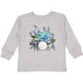 thumbnail image 3 of Inktastic Cute Blue Octopus Drumming Boys or Girls Long Sleeve Toddler T-Shirt, 3 of 5