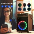 thumbnail image 3 of FanFun Karaoke Machine with 2 Wireless Microphones, Portable Bass/Treble Bluetooth Speaker with LED Light, Support TWS, AUX in, FM, REC, 3 of 9