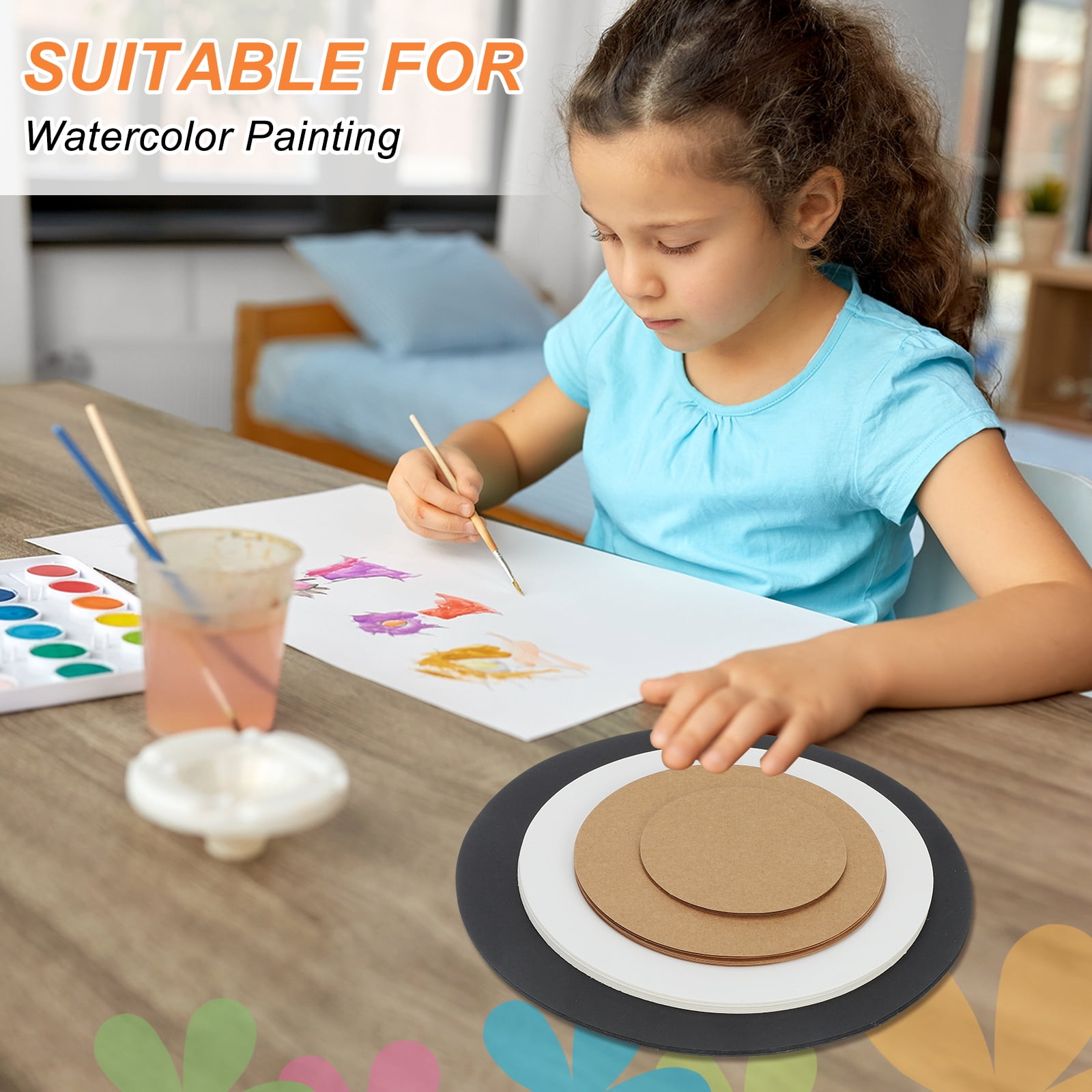 24 Pcs Circle Card Stock, 11.8 Inch Cardstock Paper Circles for Craft, Black