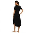 thumbnail image 4 of Women's Nightgown Short Sleeve Sleepwear Comfy Sleep Shirt Nightshirt S-XXL, 4 of 4