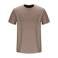thumbnail image 5 of Wyobmus Men's Crew Neck T-Shirts Breathable Moisture Wicking Sport Shirt Lightweight Soft Home Wear Tops With Odor Control Solid Color T-Shirt S-2Xl B-Coffee, 5 of 6