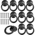 thumbnail image 1 of 10 Pcs Black Cabinet Handle Metal Door Knob Drawer Ring Classic Pull Handle Round Furniture Handle Furniture Knob Pull Handles With Screws For Cabinet, 1 of 5