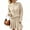 Beige, variant on Women's 2 Piece Cable Knit Sweater Skirt Set High Neck Long Sleeve Top Ruffle Hem Mini Skirt Army Green XL