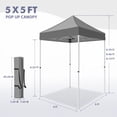 thumbnail image 5 of INTER HUT 5x5 Outdoor Pop up Canopy Gazebo, Instant Easy Set up Outdoor Canopy Commercial Fair Shelter, Gray, 5 of 9